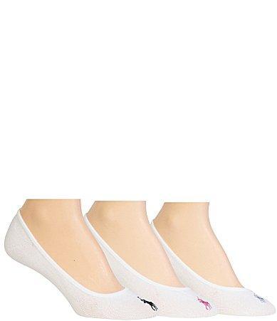 Polo Ralph Lauren Womens Ultra Low Liner Socks 3 Pack - White Product Image