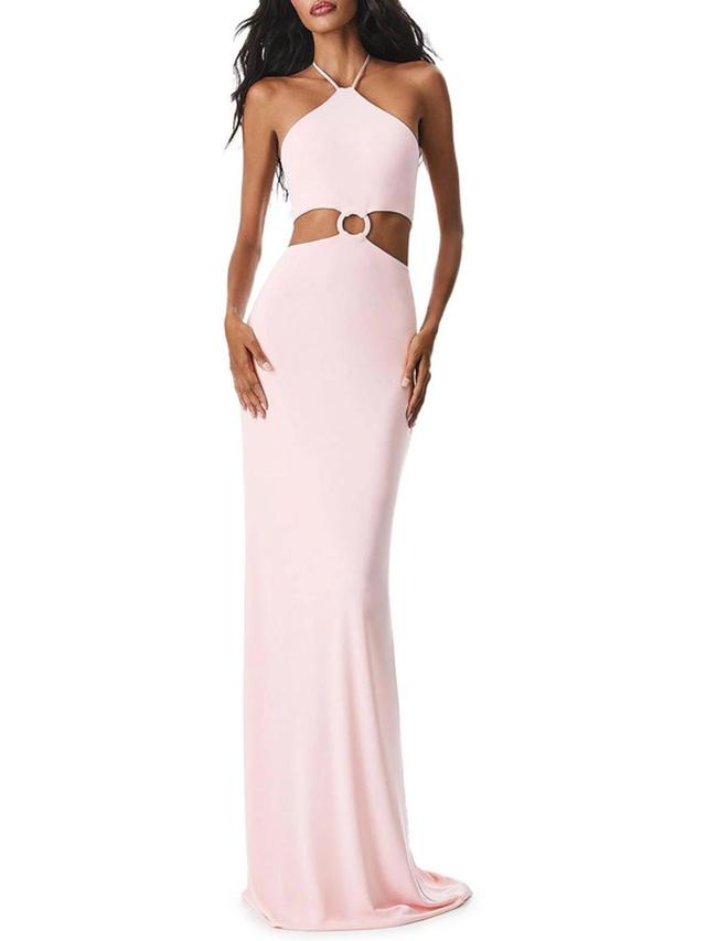 Womens Cutout Maxi Evening Dress In Pink Product Image