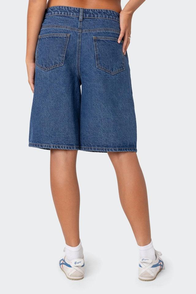 Jacqui Low Rise Denim Bermuda Shorts Product Image