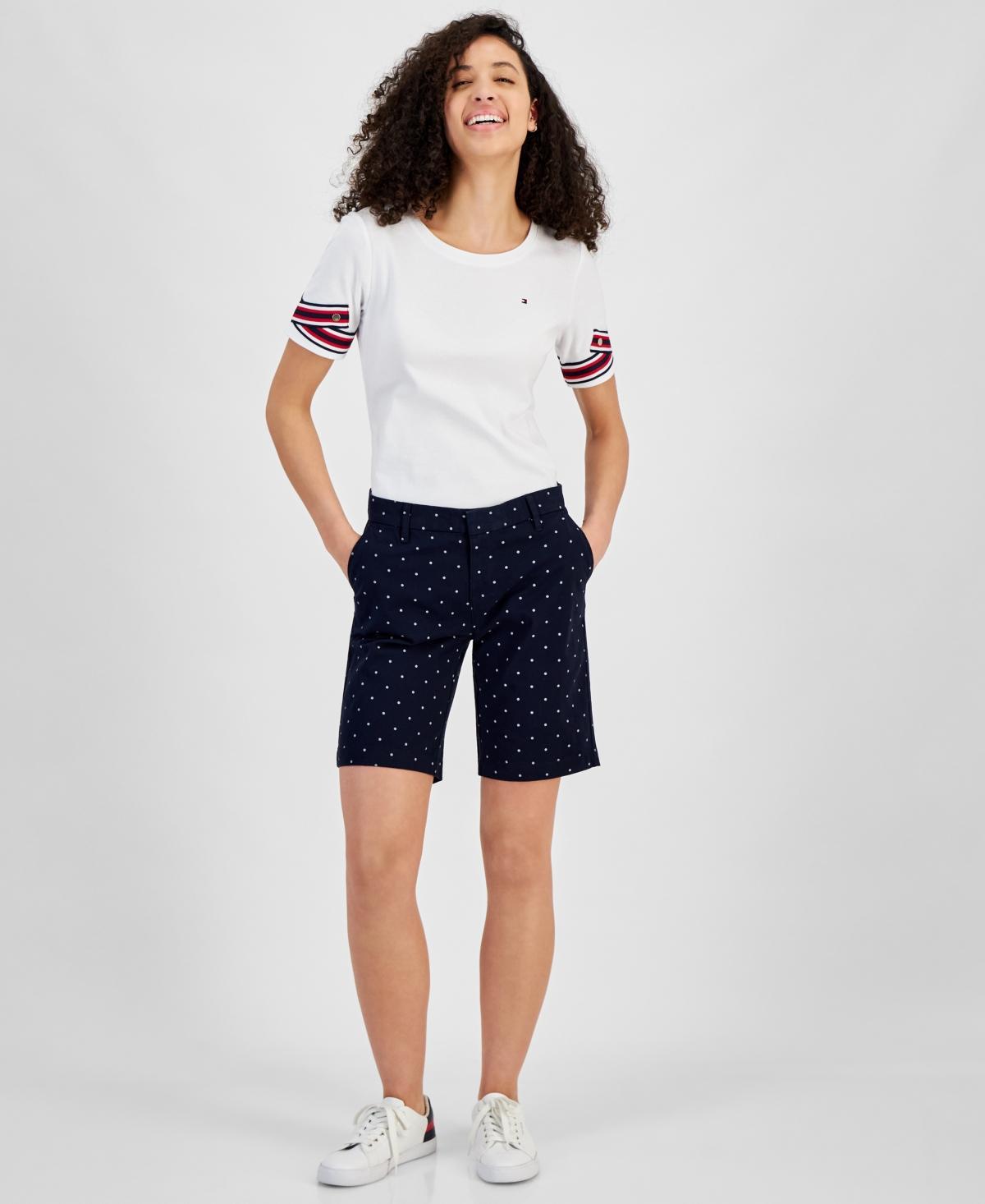 Women's Hollywood Mid Rise Dot Print Shorts Product Image