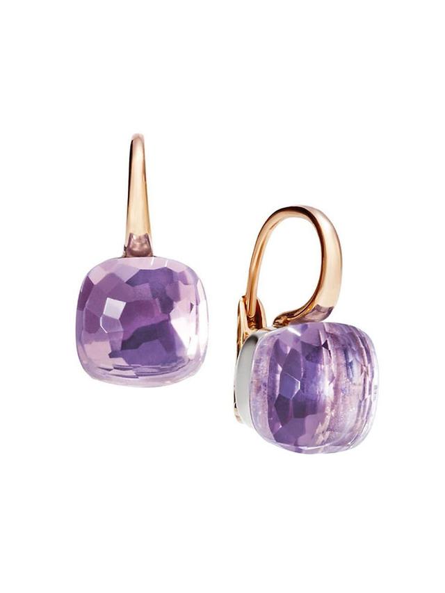 Womens Nudo Two-Tone 18K Gold & Amethyst Earrings Product Image