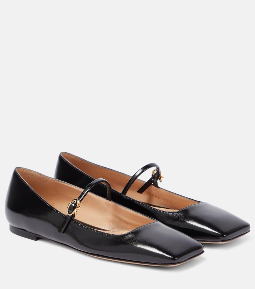 GIANVITO ROSSI Patent Leather Ballet Flats In Black Product Image