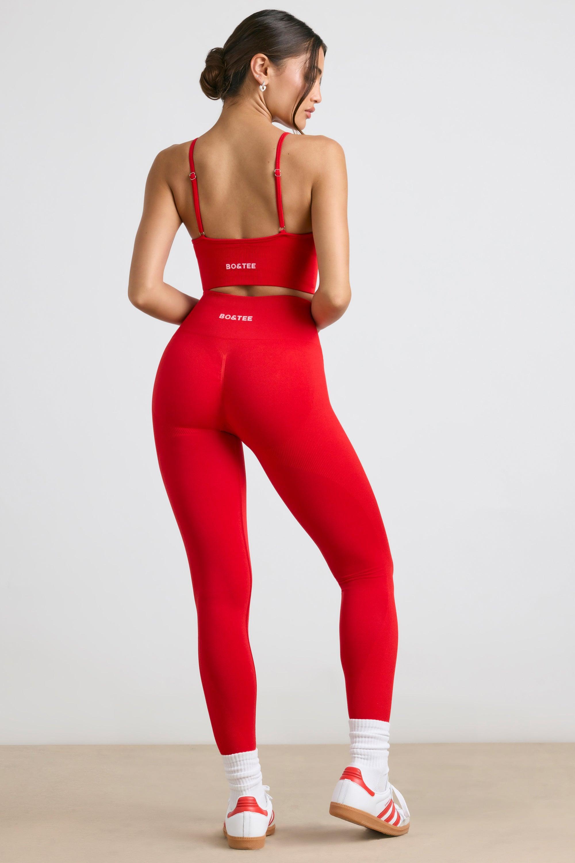 Petite High-Waist Define Luxe Leggings in Red Product Image