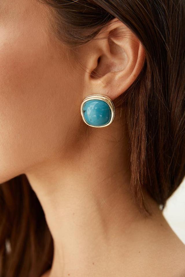 Barbara Blue Gold Earrings Product Image