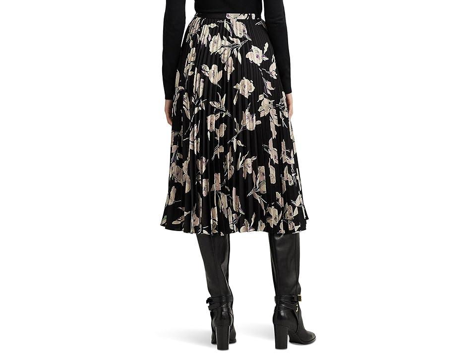 LAUREN Ralph Lauren Floral Pleated Georgette Midi Skirt Multi) Women's Skirt Product Image