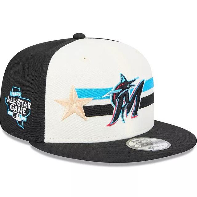 Mens New Era Cream/Black Miami Marlins 2024 MLB All-Star Game Workout 9FIFTY Snapback Hat Product Image