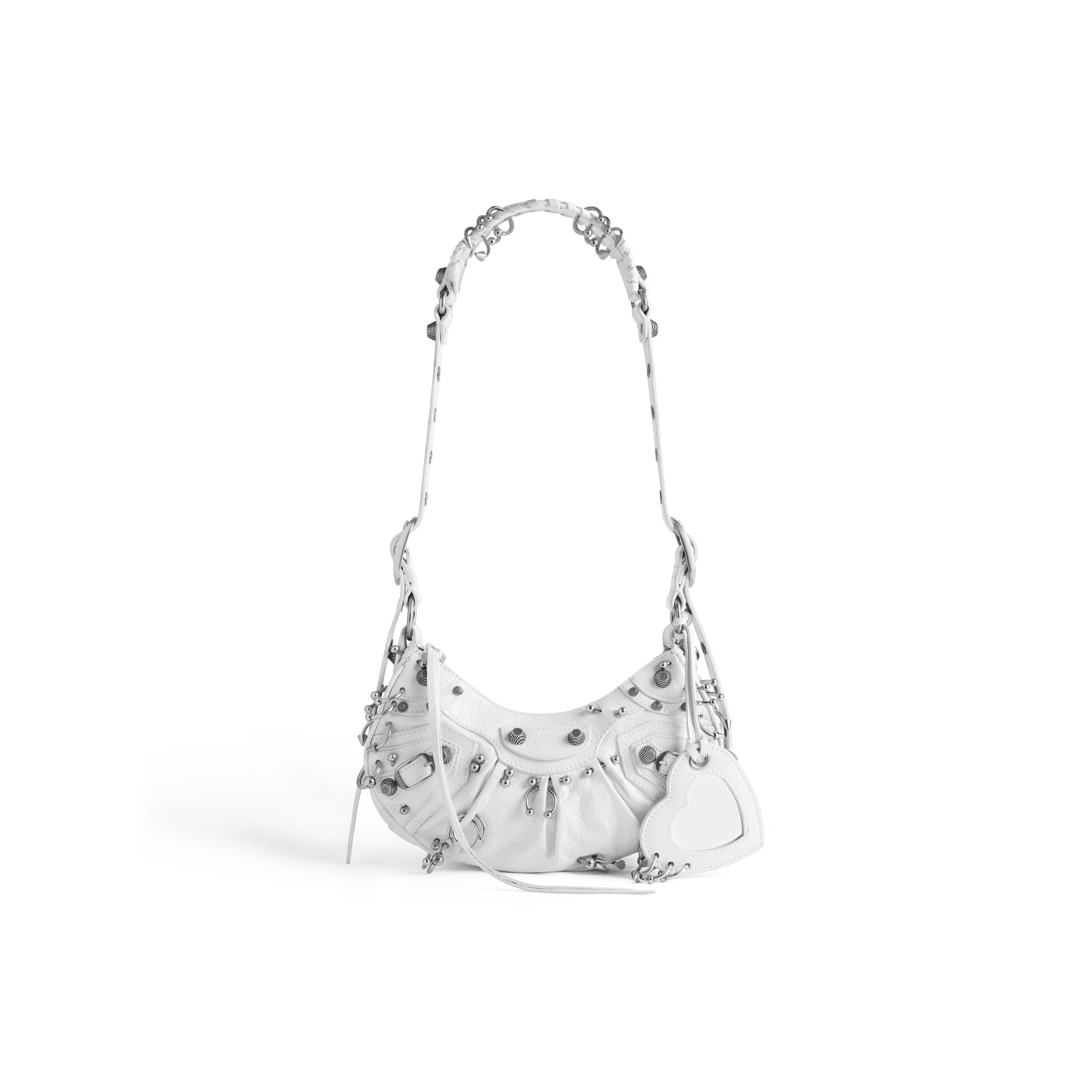 Women's Le Cagole Xs Shoulder Bag With Piercings in Optic White Product Image