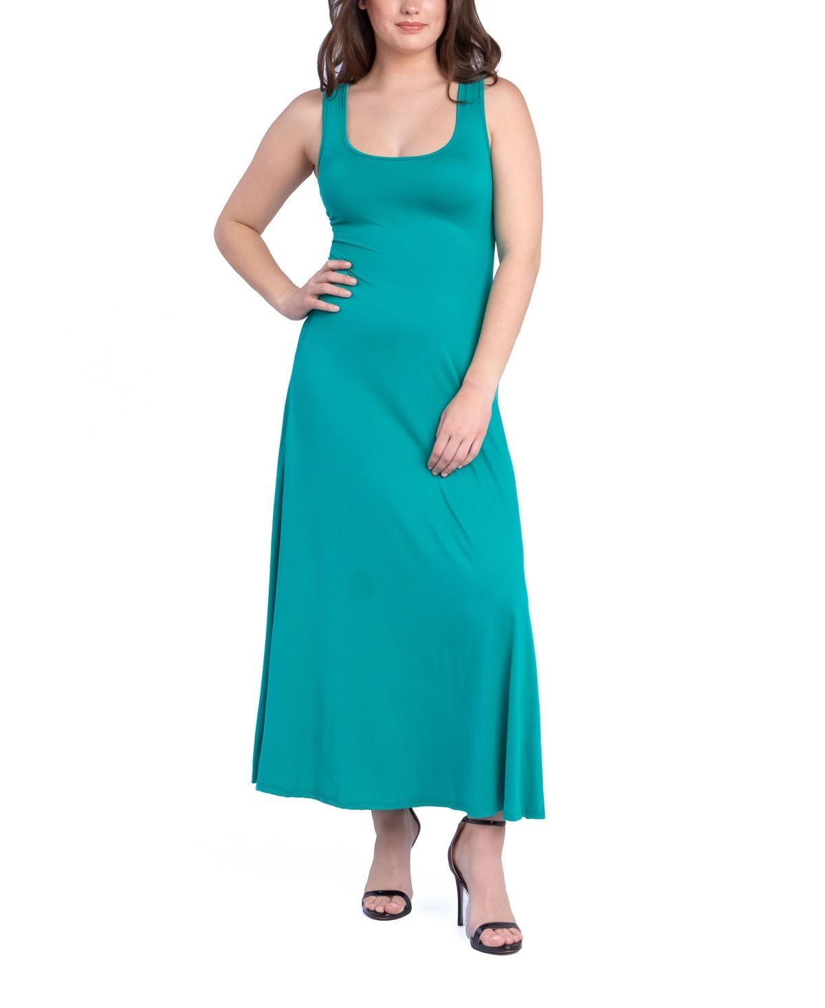 24seven Comfort Apparel Womens Relaxed Sleeveless Tunic A-Line Long Dress Product Image