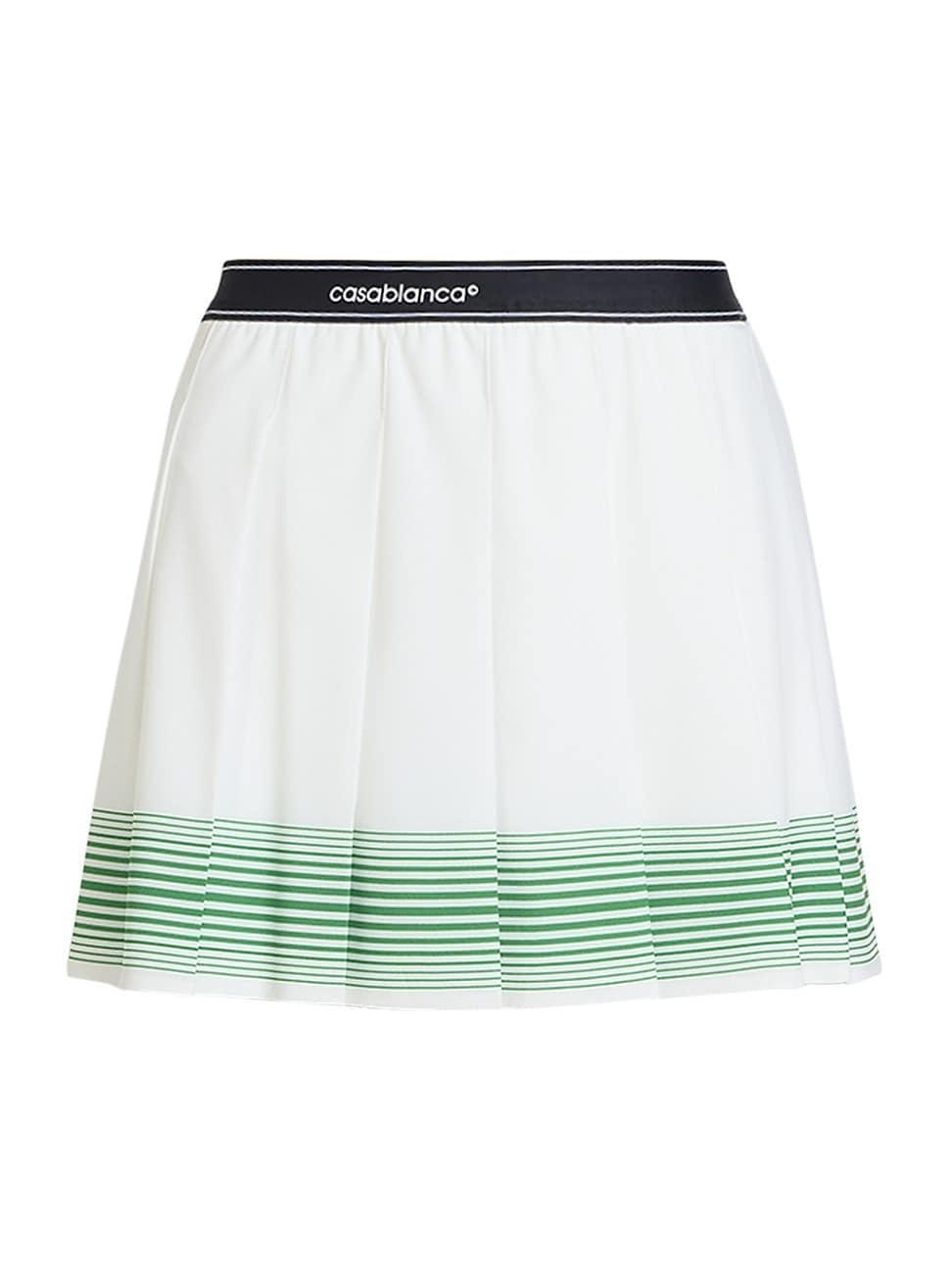 Womens Striped Pleated Miniskirt Product Image