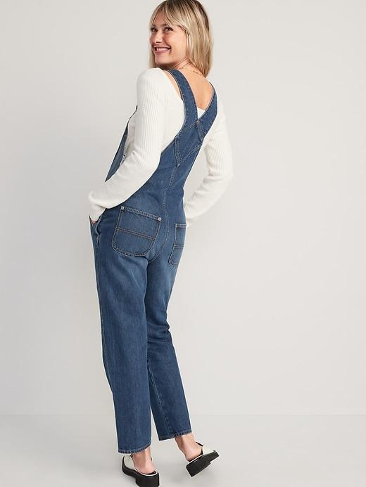 Slouchy Straight Workwear Non-Stretch Jean Overalls Product Image