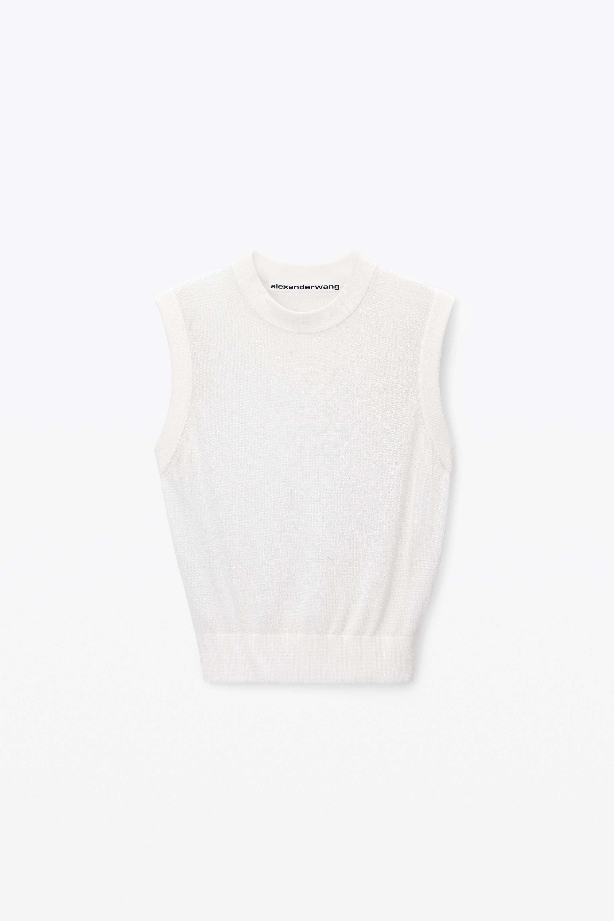 Mockneck Tank In Clear Bead Hotfix Product Image