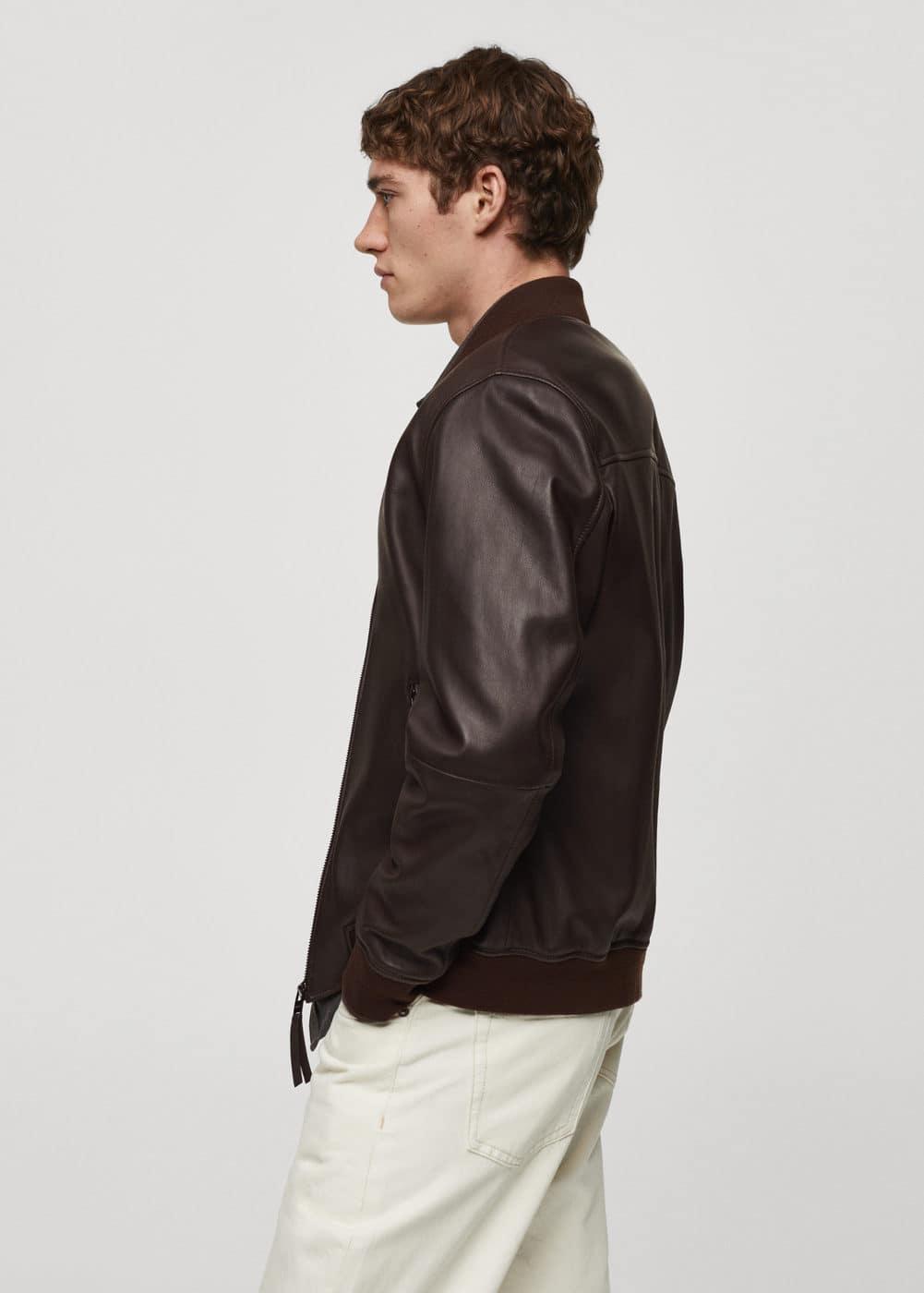 MANGO MAN - 100% nappa leather jacket chocolateMen Product Image