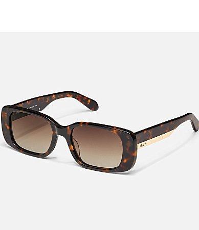 Quay Australia Womens Karma 39mm Tortoise Rectangle Sunglasses Product Image