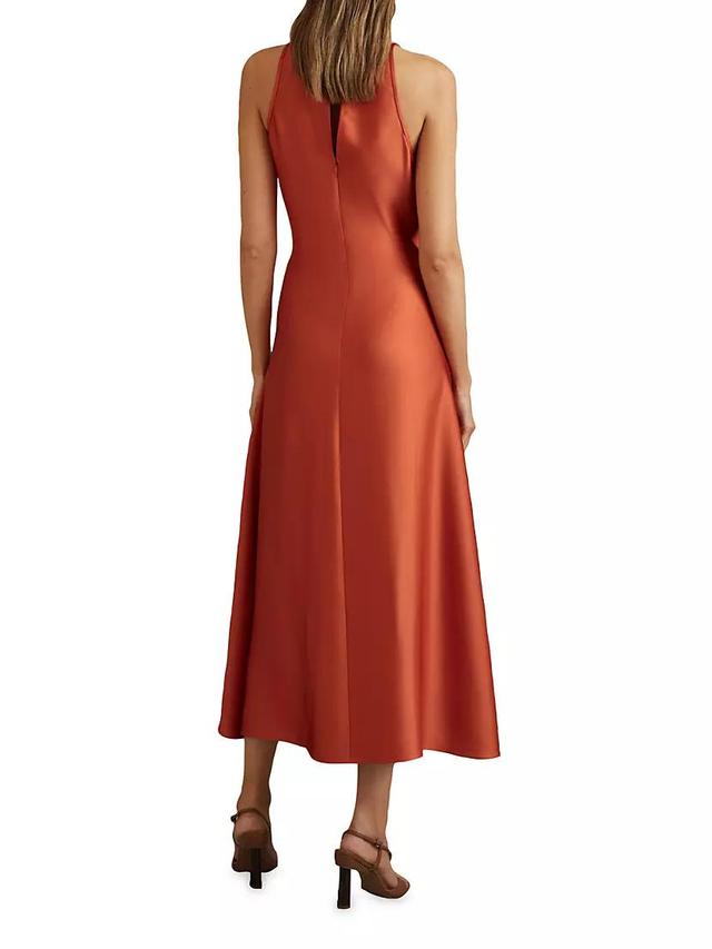 Micah Satin Tuck Midi-Dress Product Image