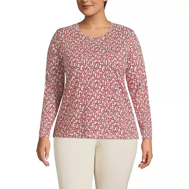 Plus Size Lands End Relaxed Supima Cotton Crewneck Tee, Womens Product Image