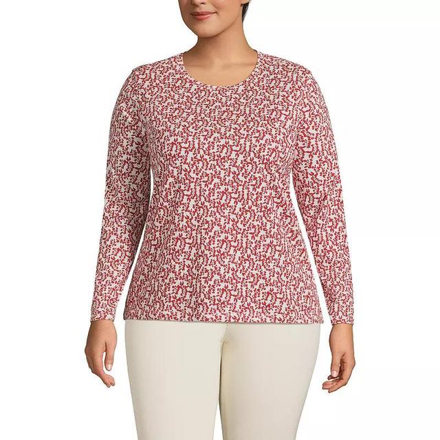 Plus Size Lands End Relaxed Supima Cotton Crewneck Tee, Womens Product Image