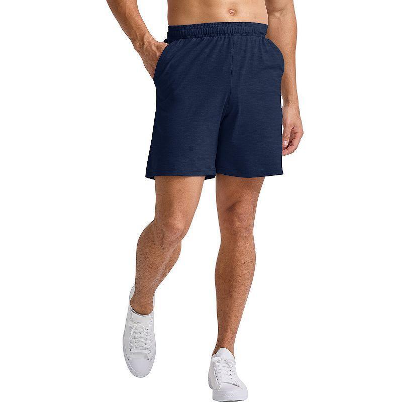 Mens Hanes Tri-blend Jersey Shorts Athletic Navy Grey Product Image