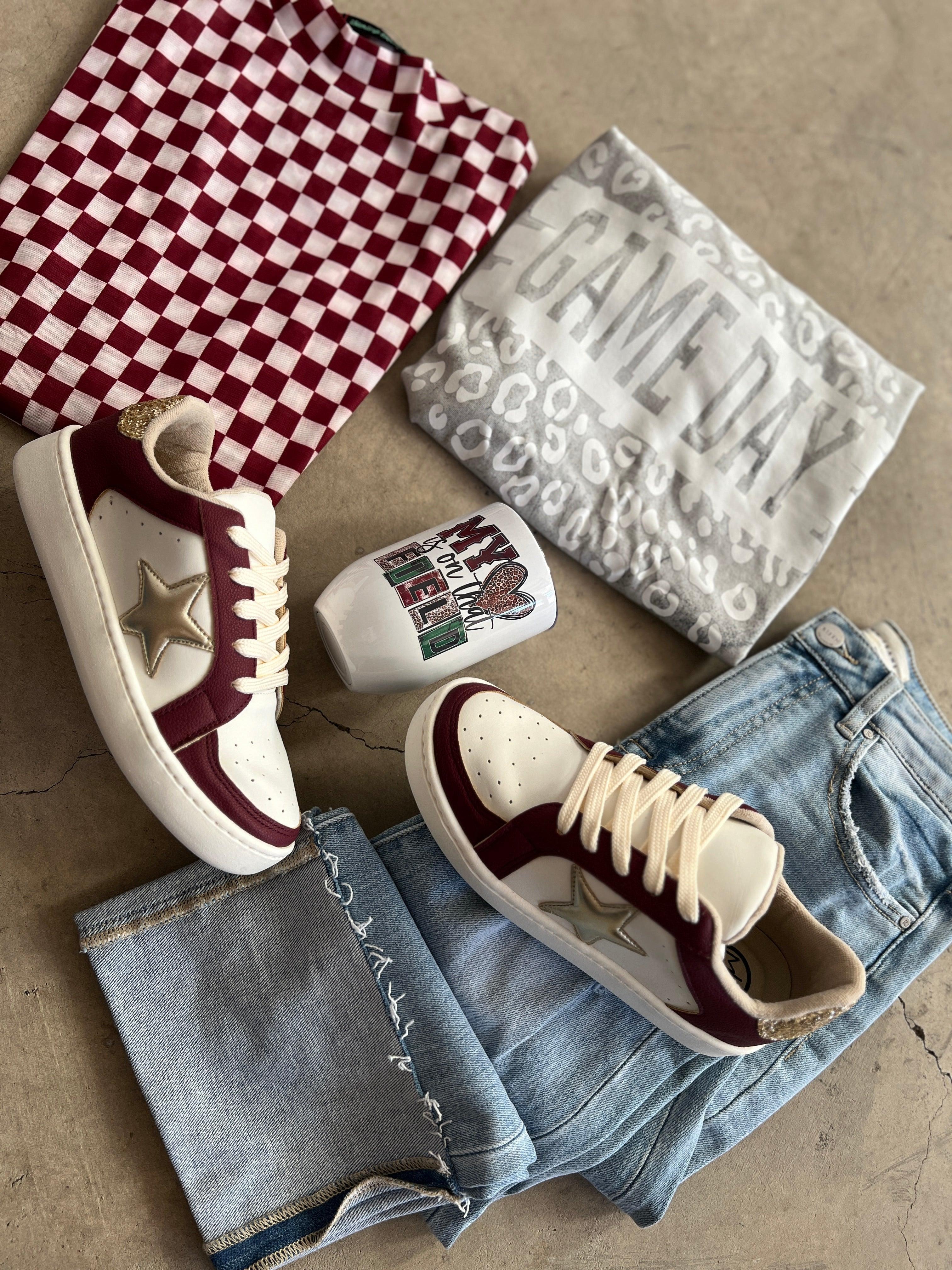 Burgundy Game Day Sneakers Product Image