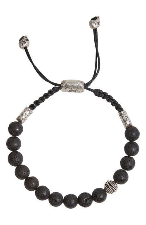 Mens Beaded Lava Stone Bolo Bracelet Product Image