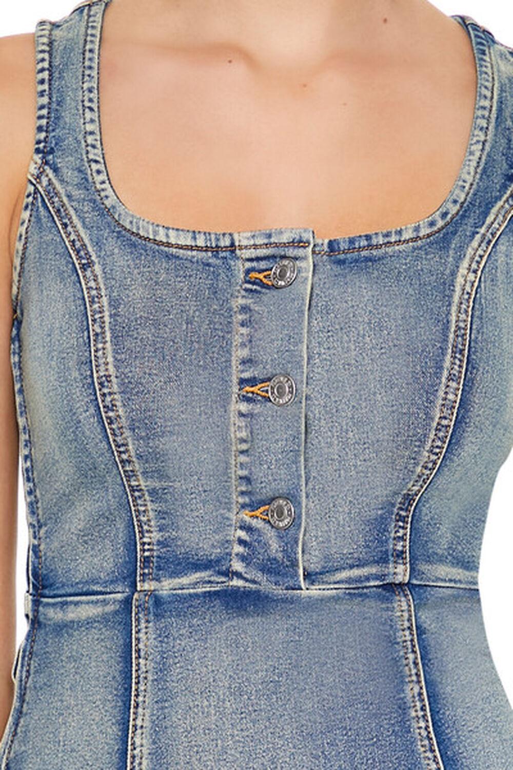 Denim Button-Front Mini Dress | Forever 21 Product Image