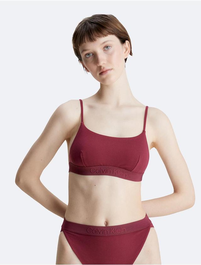 Calvin Klein Womens Core Tonal Bralette Bikini Top - Red - L Product Image