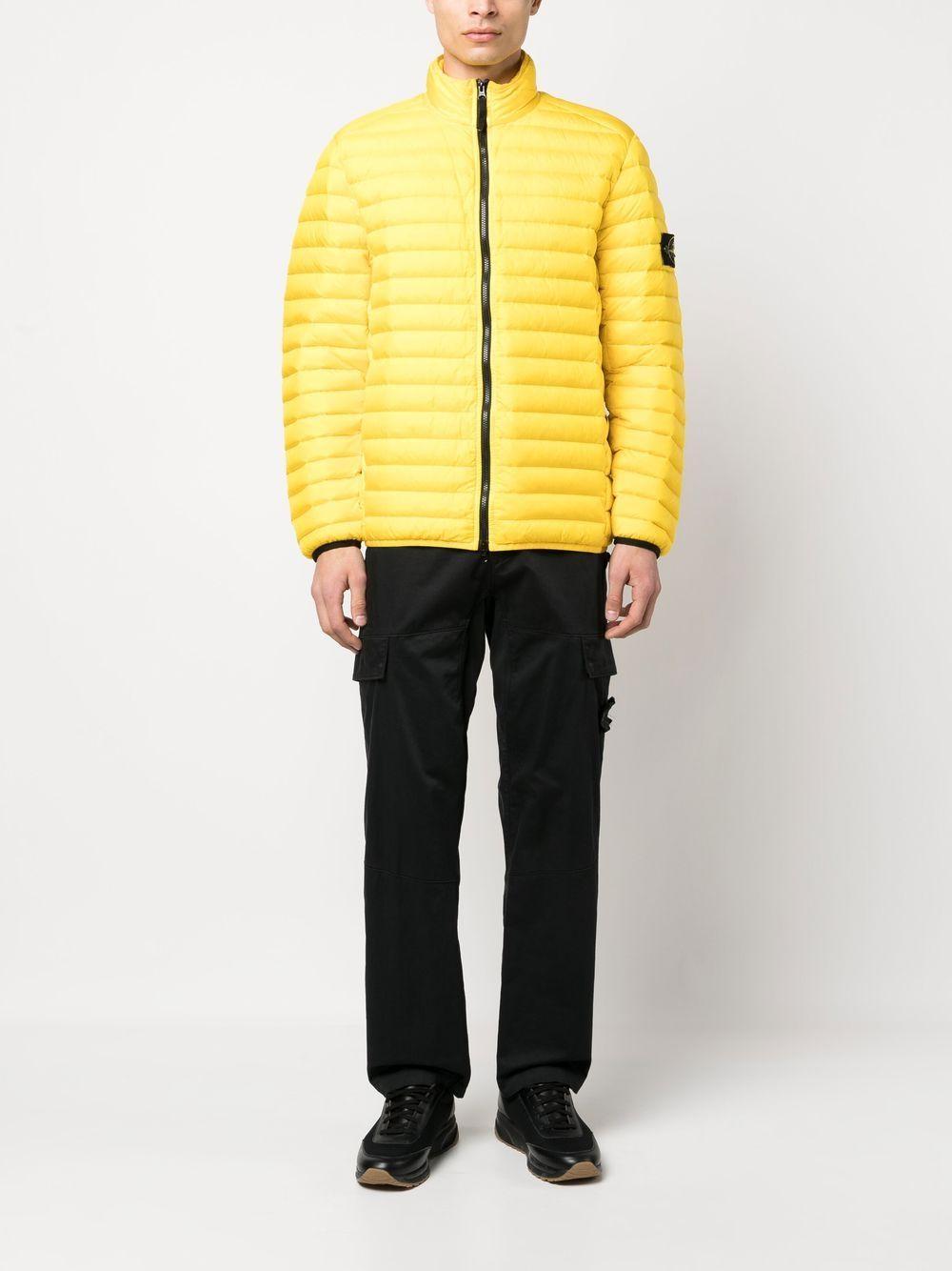 Logo Patch Zip-up Padded Jacket In Yellow Product Image