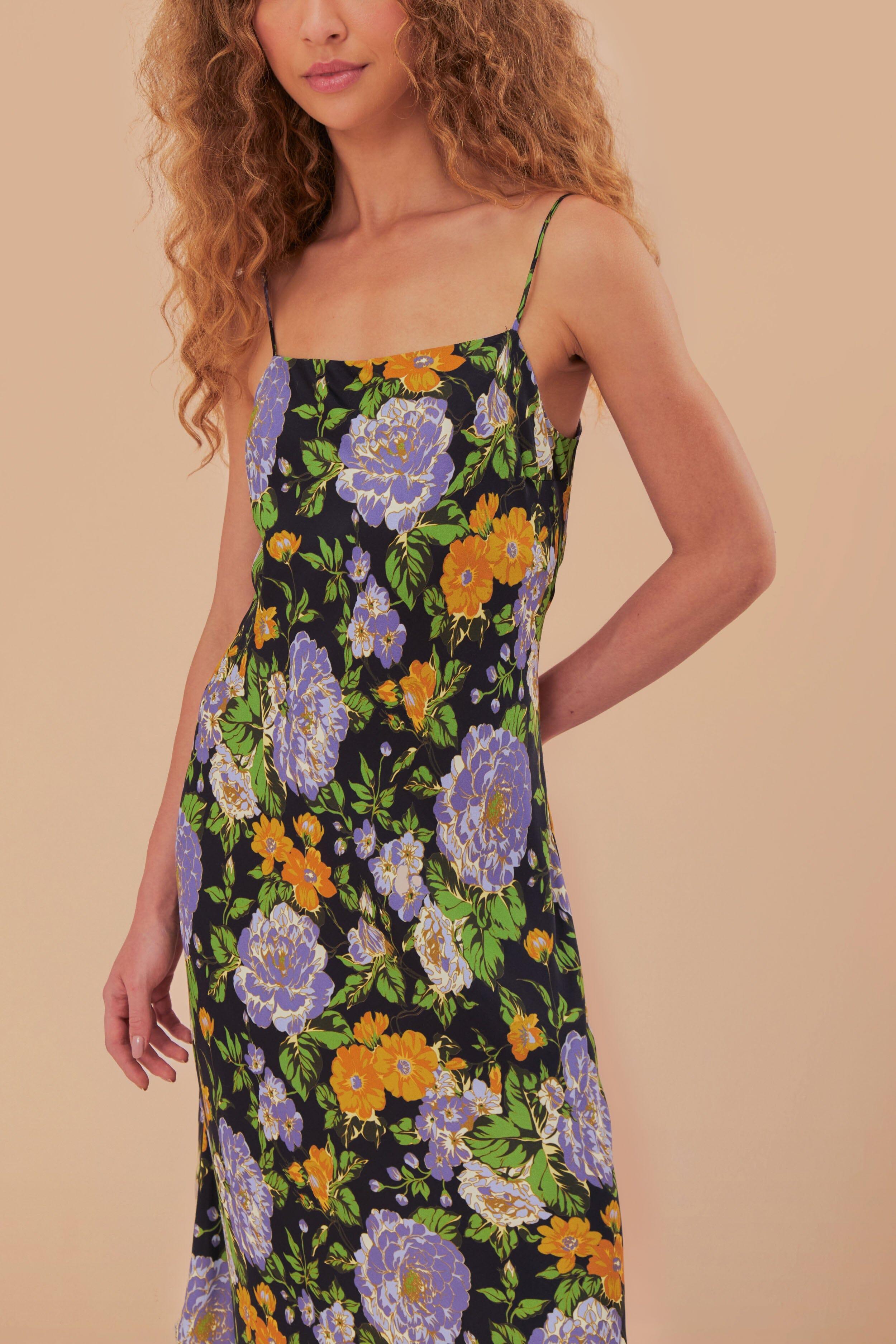 Capri Floral Black Sleveless Mini Dress Product Image