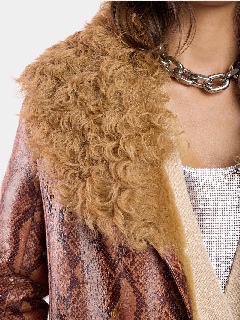 COAT IN PYTHON-FINISH SHEARLING Product Image