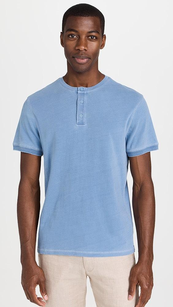 Club Monaco Short Sleeve Indigo Henley | Shopbop Product Image