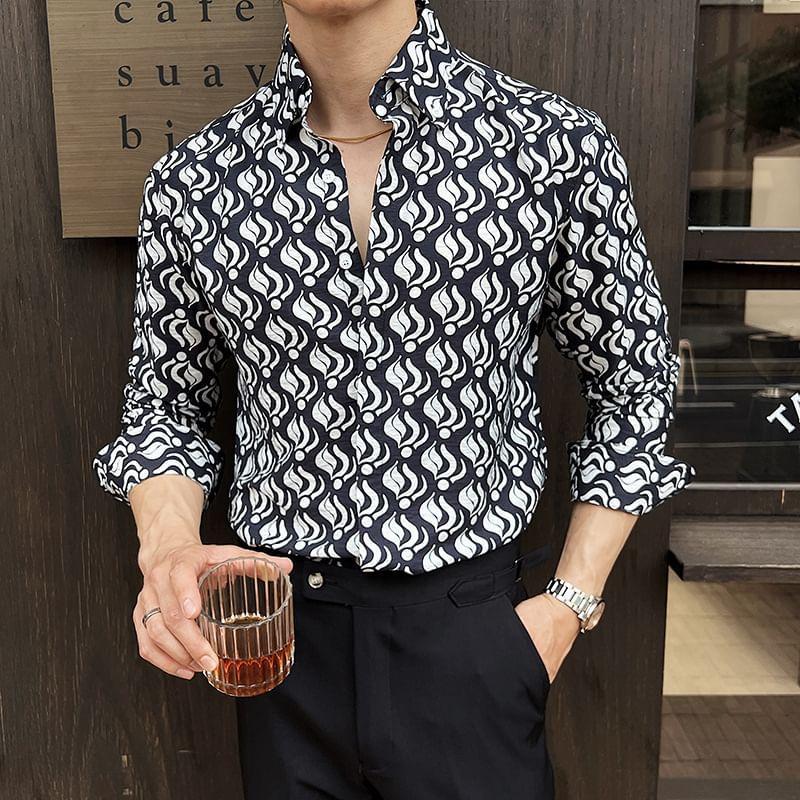 Floral Print Button-Up Shirt Product Image