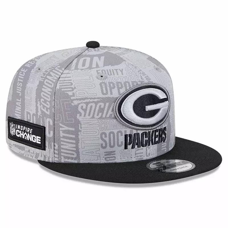 Mens New Era Gray Green Bay Packers 2023 Inspire Change 9FIFTY Snapback Hat - Gray Product Image