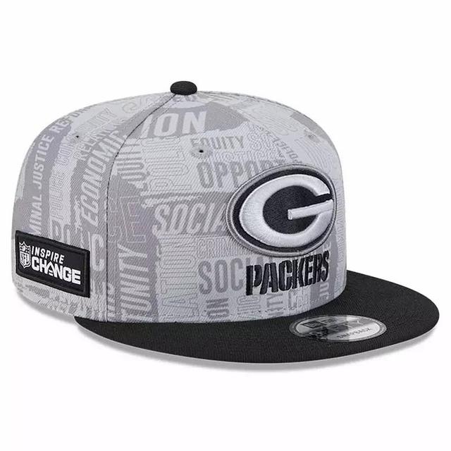 Mens New Era Gray Green Bay Packers 2023 Inspire Change 9FIFTY Snapback Hat - Gray Product Image