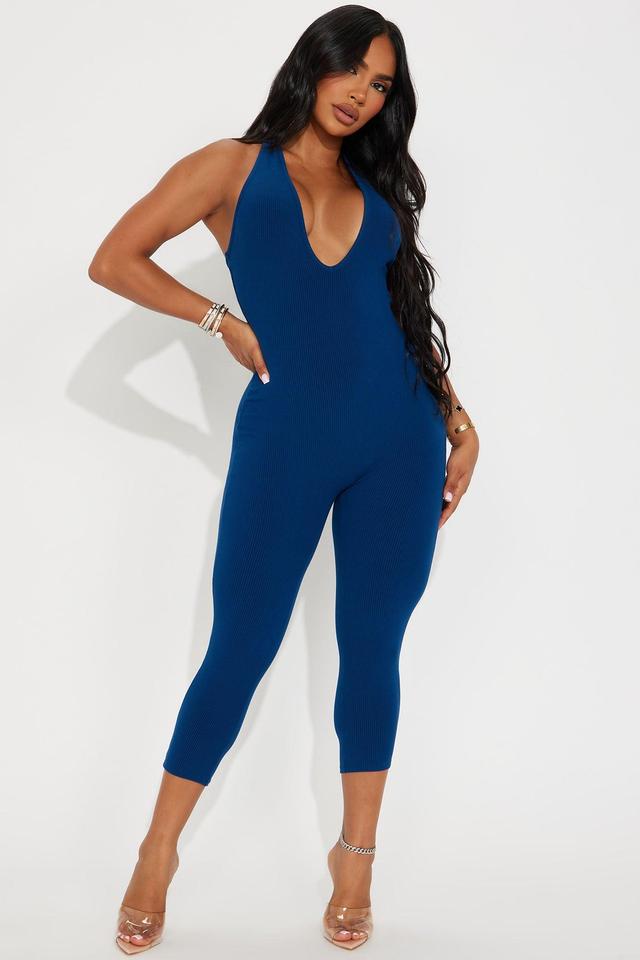 Taytum Snatched Capri Jumpsuit - Navy Product Image