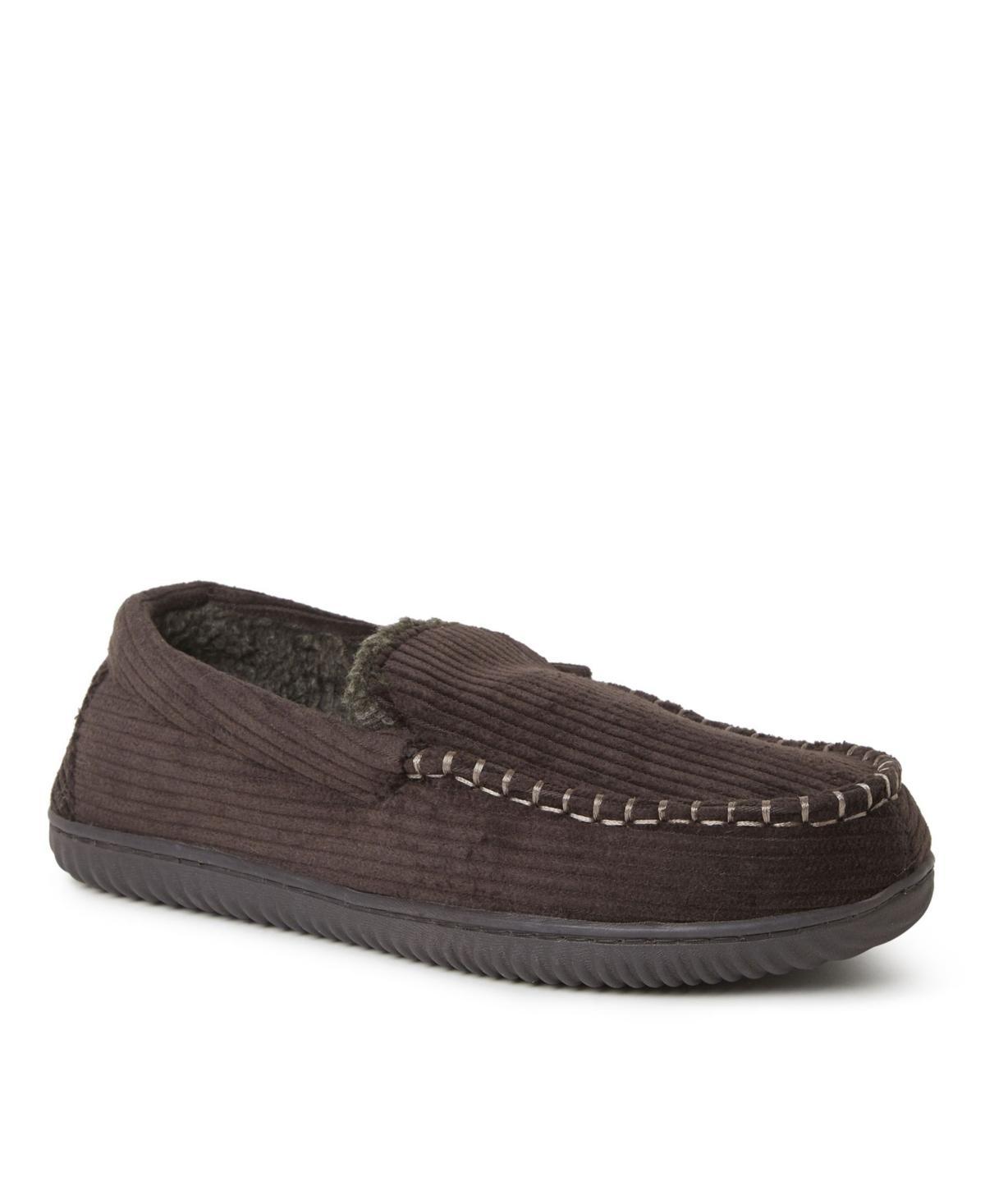 Dearfoams Mens Niles Corduroy Moccasin House Shoe Slipper Product Image