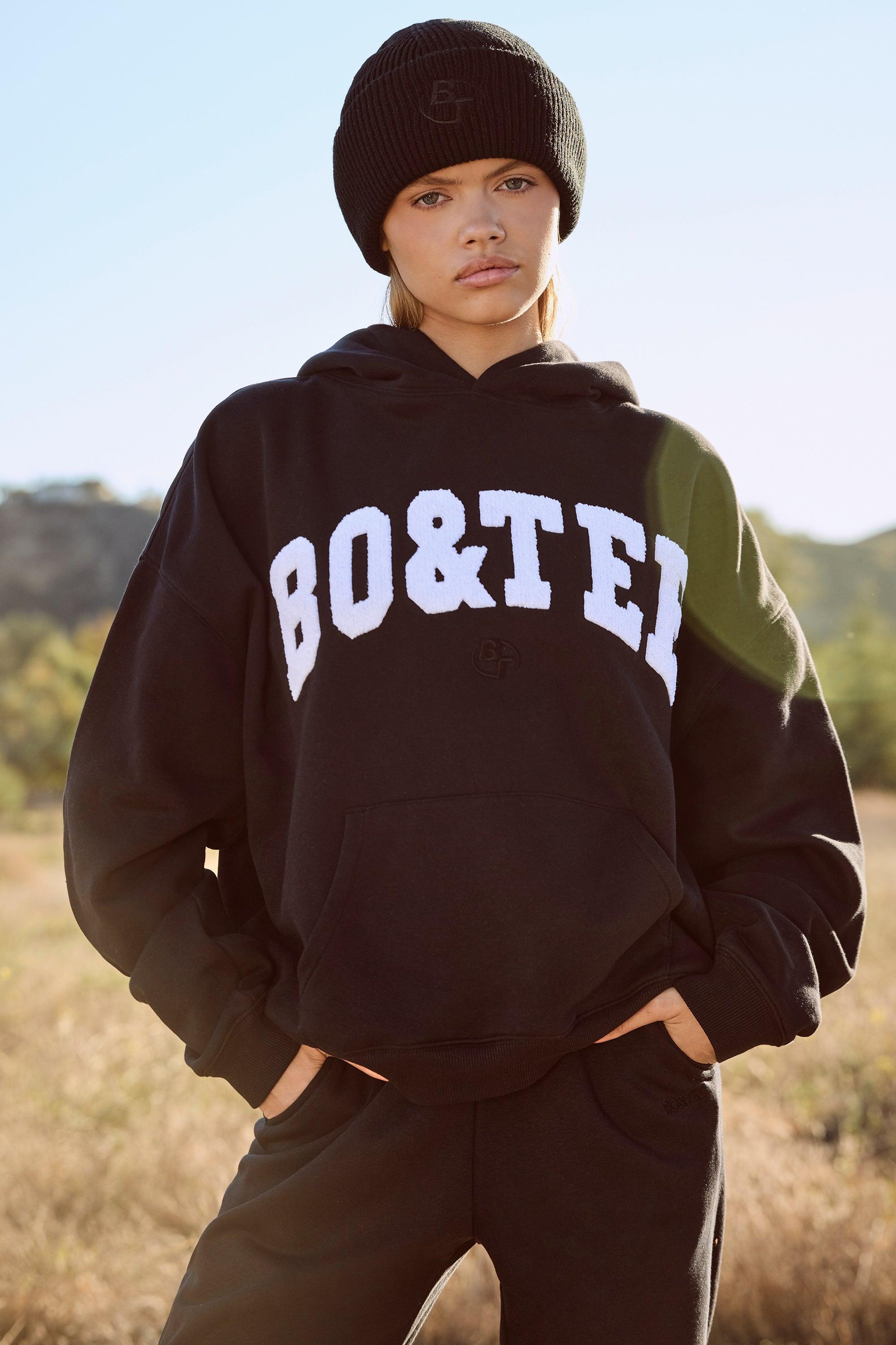 Oversized Hooded Sweatshirt in Black Product Image