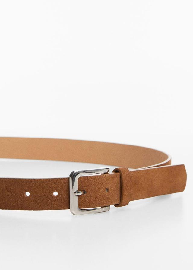 MANGO MAN - Suede belt medium brownMen Product Image