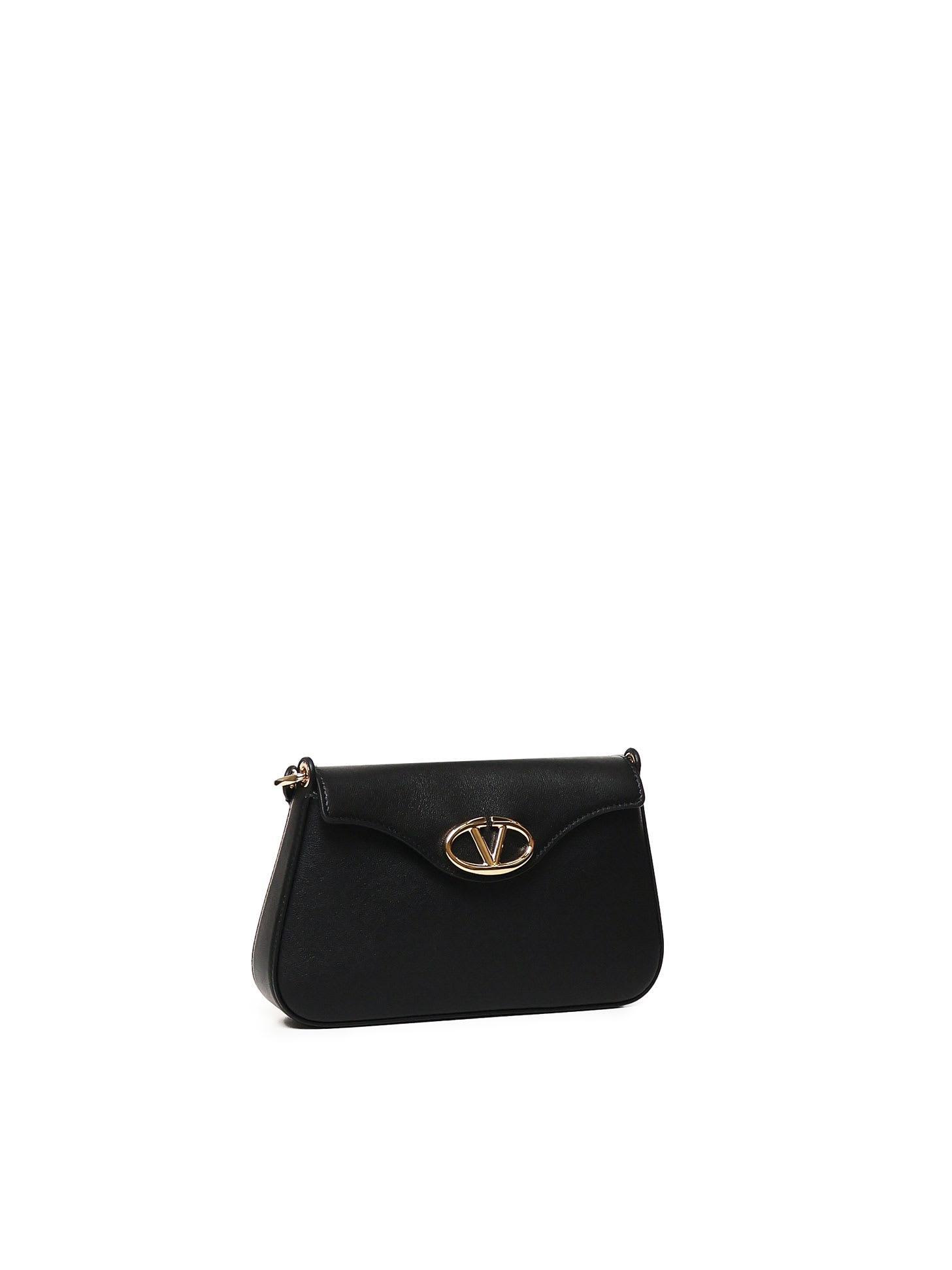 VALENTINO GARAVANI Nero Vlogo Bold Leather Shoulder Bag Product Image