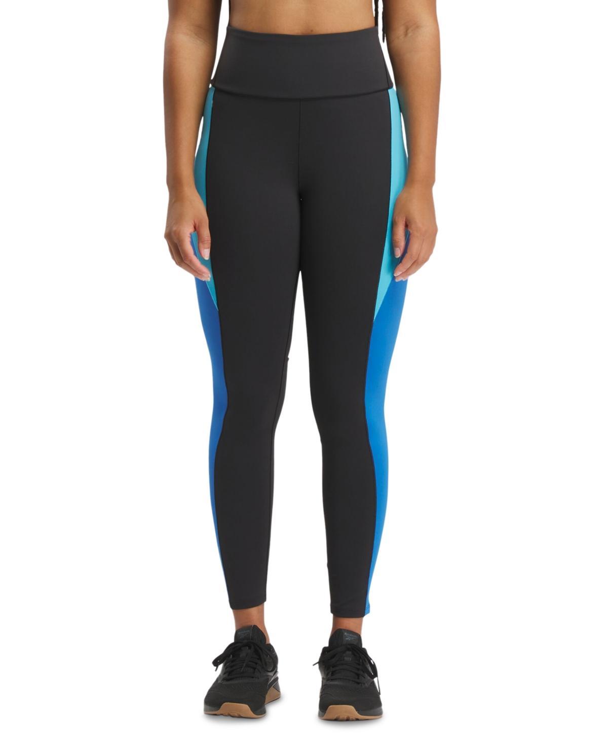 Reebok Womens Active Lux High-Rise Colorblocked Tights - Moonstone Product Image