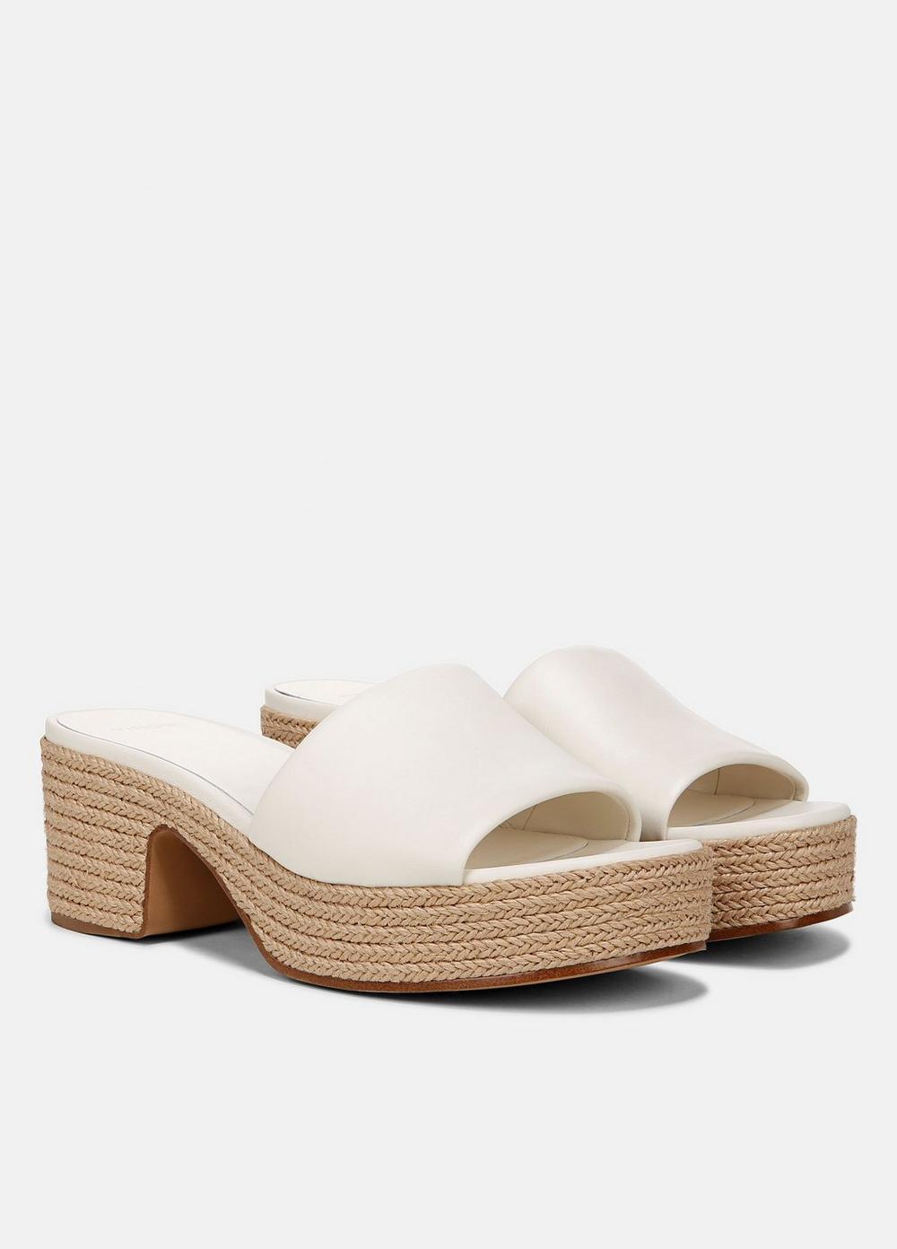 Margo Leather Heeled Espadrille Slide Product Image