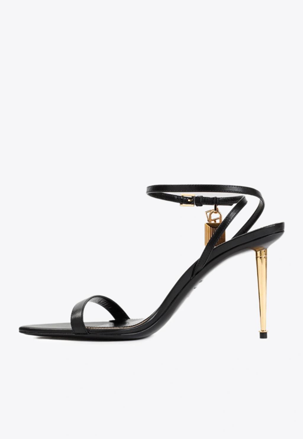 TOM FORD 80 Padlock Leather Sandals In Black Product Image