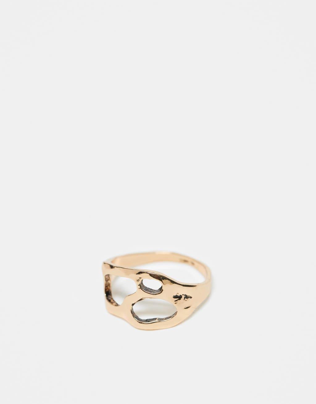 ASOS DESIGN 5 pack ring set in gold tone Product Image