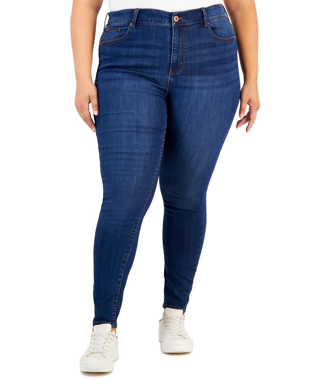 Celebrity Pink Trendy Plus Size Mid Rise Infinite Stretch Dawson Super-Skinny Jeans Product Image