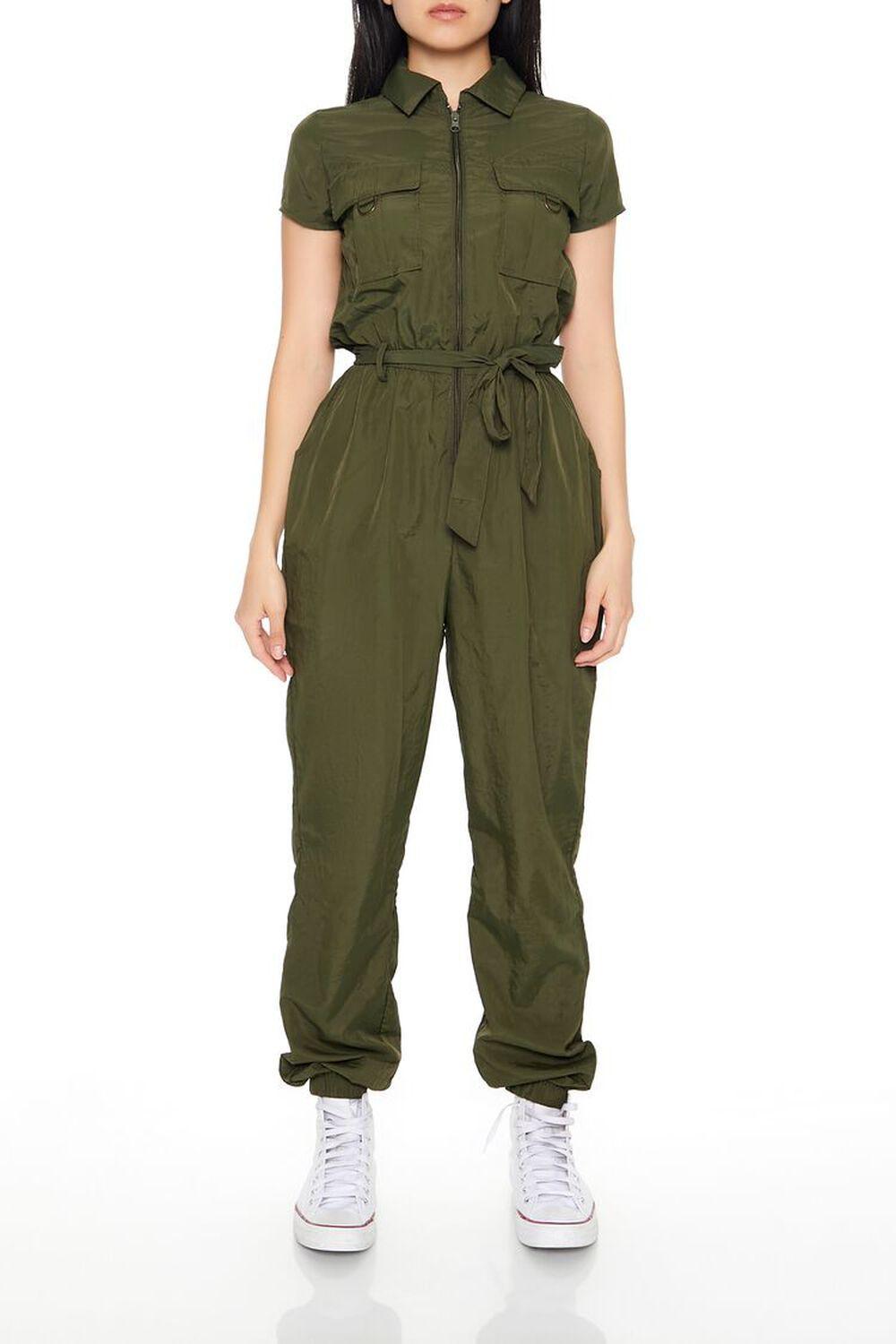 Zip-Up Nylon Jumpsuit | Forever 21 Product Image