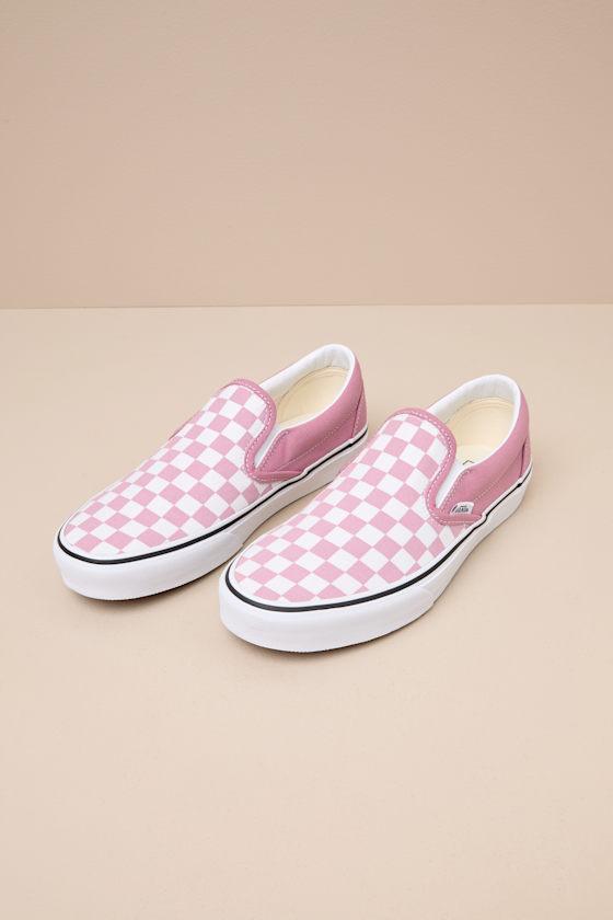 Classic Foxglove Checkerboard Slip-On Sneakers Product Image