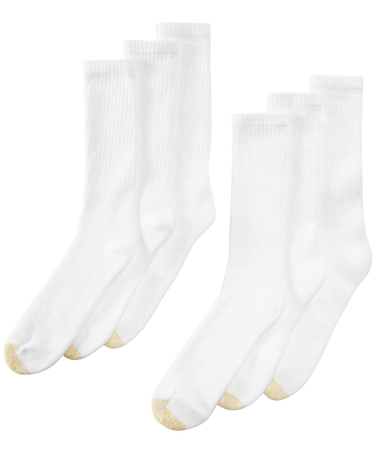 Mens GOLDTOE 6-Pack Harrington Crew Socks Oatmeal Product Image