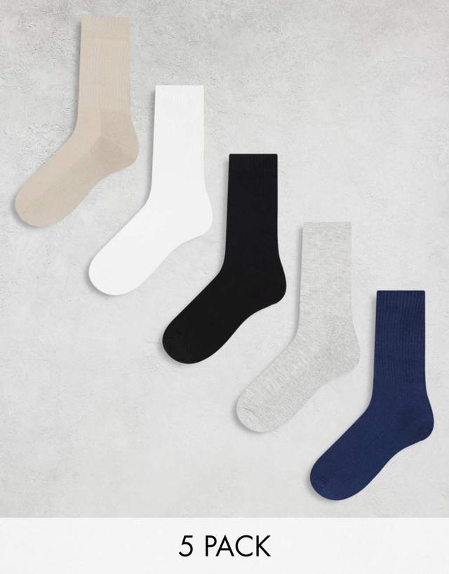 ASOS DESIGN 5 pack socks in multiple colors Product Image