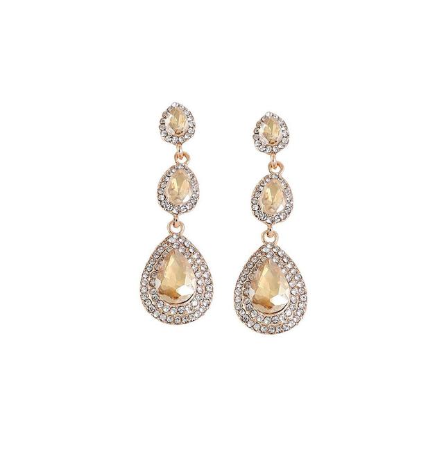 Sohi Womens Silver Teardrop Drop Earrings Product Image