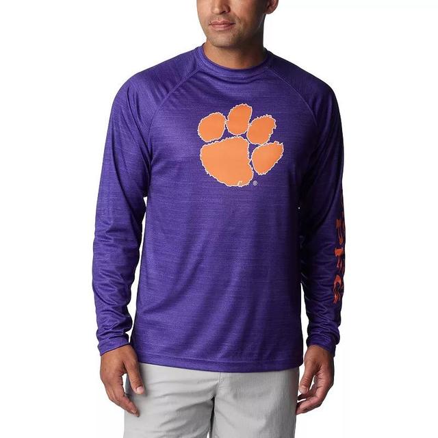 Mens Columbia Clemson Tigers PFG Terminal Tackle Omni-Shade Raglan Long Sleeve T-Shirt Product Image