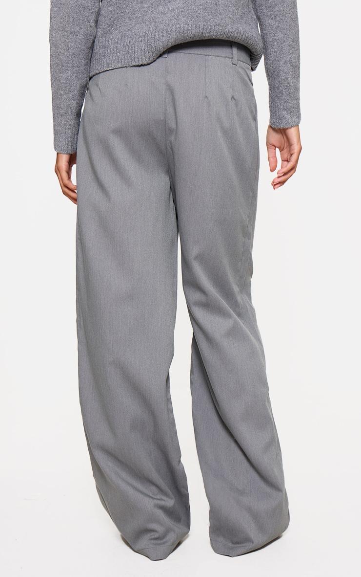 Charcoal Marl Woven Double Waistband Tailored Trousers Product Image