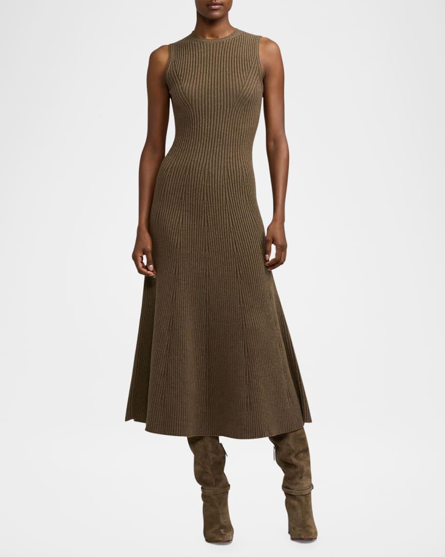 Lofty Cashmere Rib Sleeveless Midi Day Dress Product Image